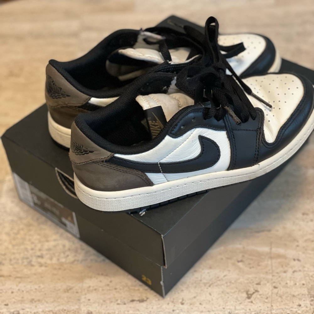 Jordan 1 Low Retro OG Brown/Black and White Pre-School Sneakers